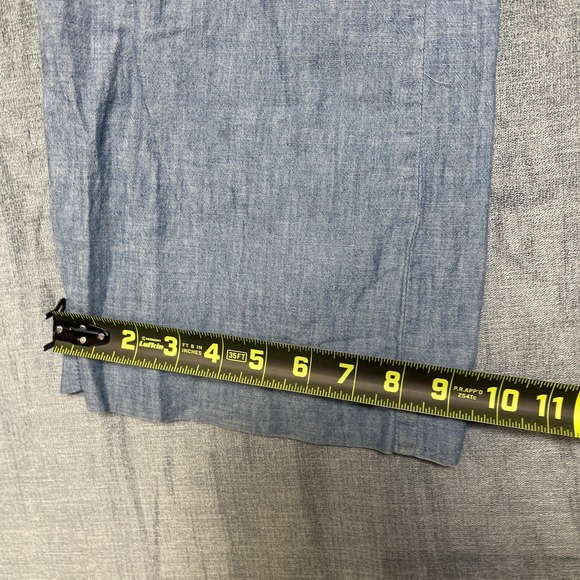 Gap Wide Leg Pants Women 4 Blue Cotton Chambray Mid Rise Relaxed Fit Resort Wear - Picture 5 of 16